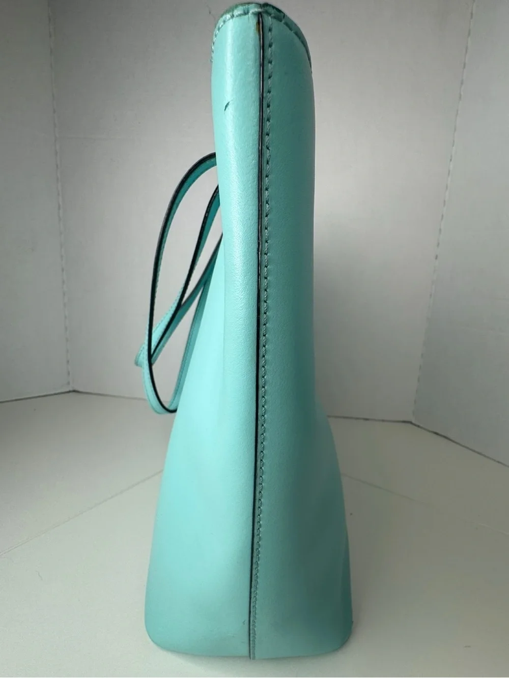 Kate Spade Sawyer Street Green-Blue Maxi Shoulder Bag/Tote Smooth Leather W/Bow